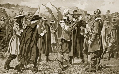 General Rosens trussel er læst i Londonderry, illustration fra 